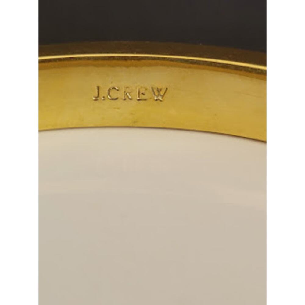 J. Crew Hinged Bangle Black Enamel Gold Plated with Small Spikes - Picture 2 of 7